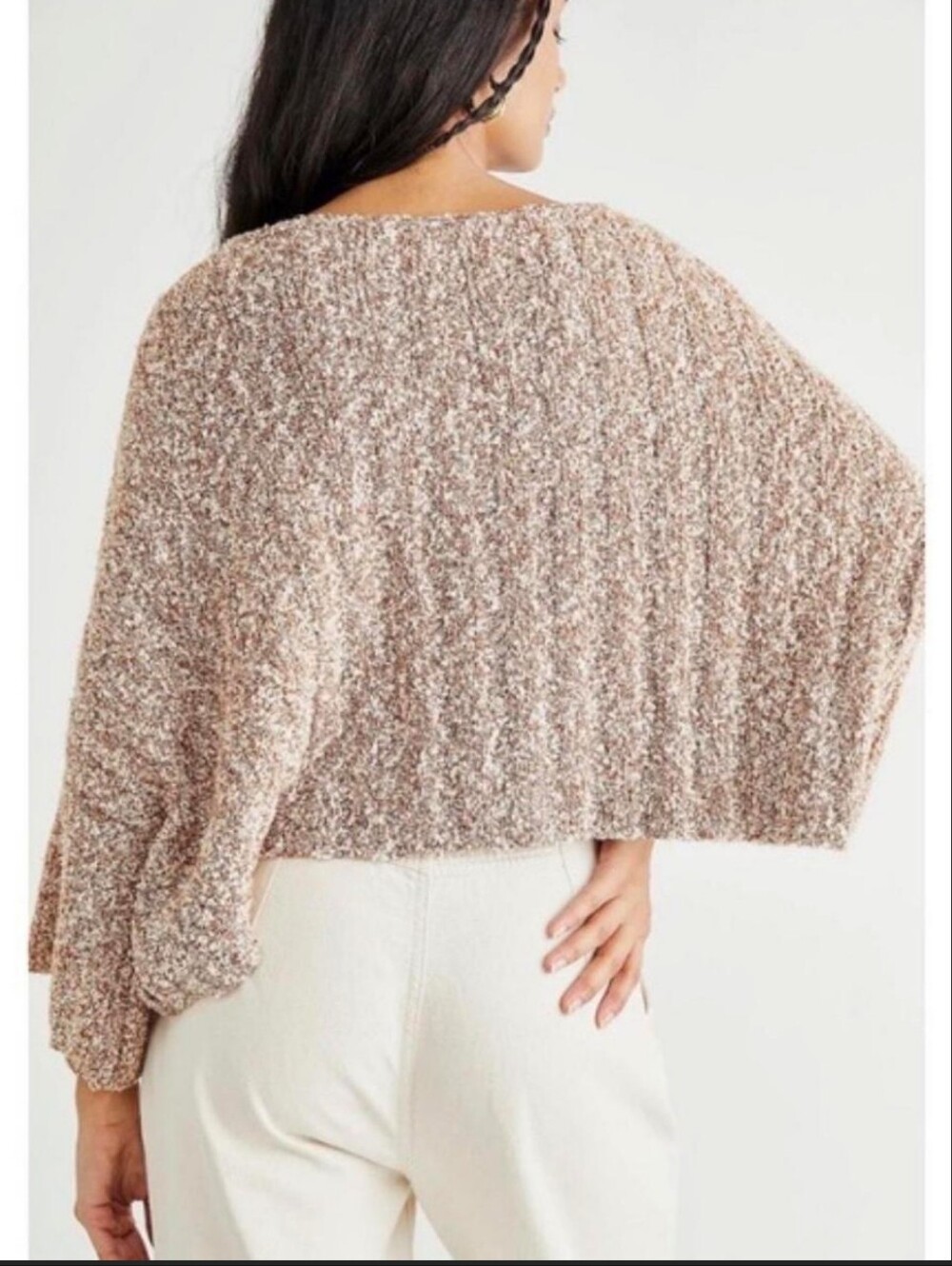FREE PEOPLE Good Day Sweater Marled Chunky Knit Oversized Slouchy Boho Pullover - Picture 8 of 8